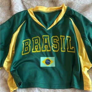 Brazil cropped jersey shirt